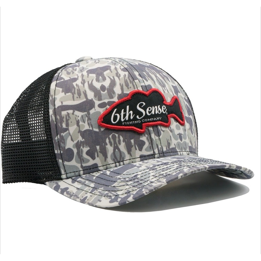 NEW 6th Sense Blackwater Stamp Cap Swampland Camo Fishing Hunting Trucker Hat